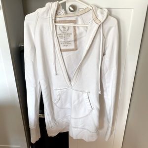 Abercrombie low cut white hoodie size large